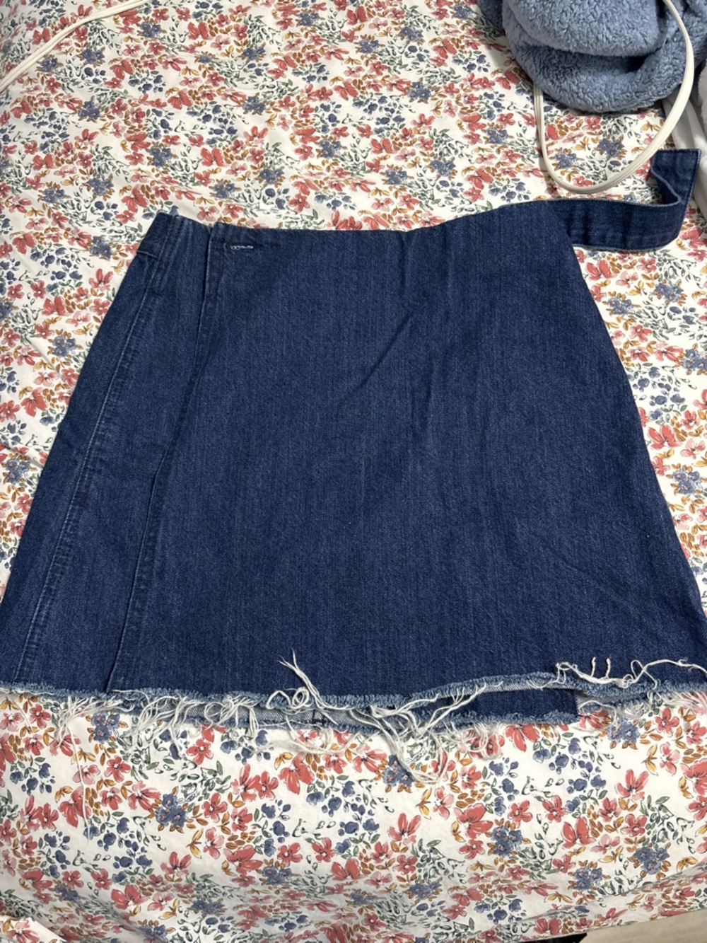 Madewell Dark Blue Denim Wrap Skirt with Tie